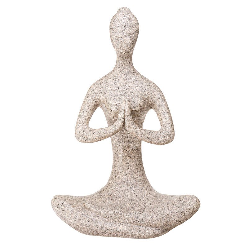 Yoga Lady Ornament Statyett Hem Inomhus Utomhus Trädgård Dekorationer Buddhism Staty Creative Gift