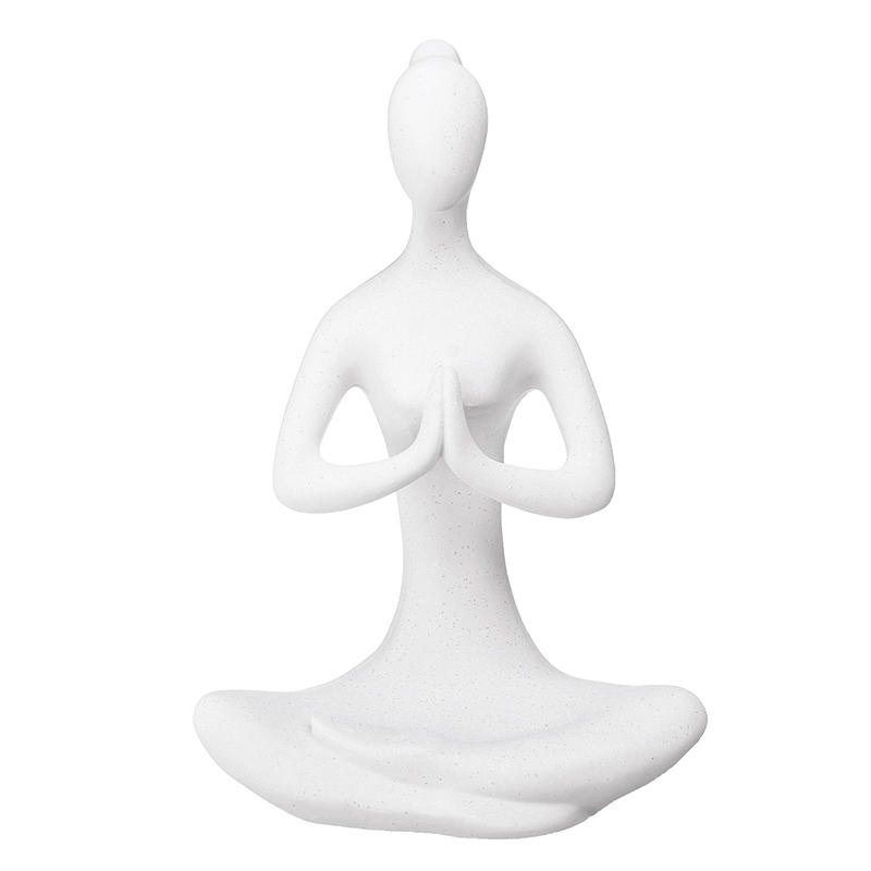 Yoga Lady Ornament Statyett Hem Inomhus Utomhus Trädgård Dekorationer Buddhism Staty Creative Gift