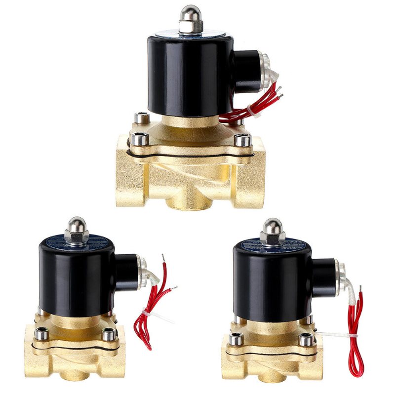 1/2 3/4 1 Tum 12v Elektrisk Magnetventil Pneumatisk Ventil För Vatten Luft Gas Mässing Luftventiler