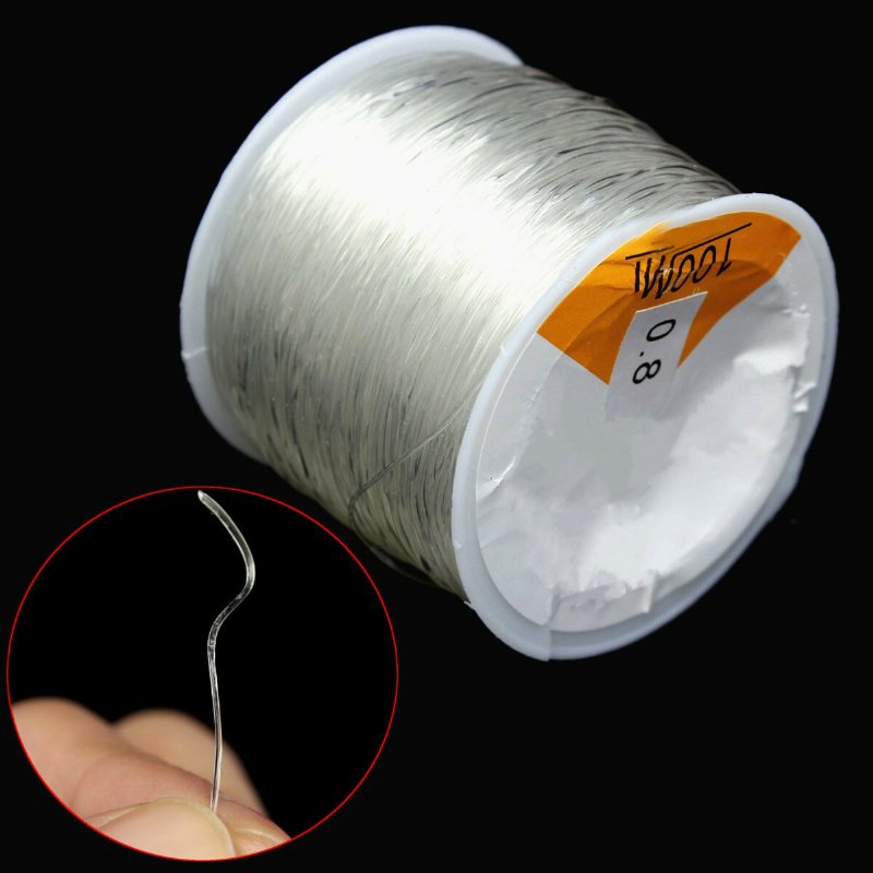 100 M Crystal Line String Tråd Stretch Elastisk Beading Cord Dichotomanthes 0.8 mm