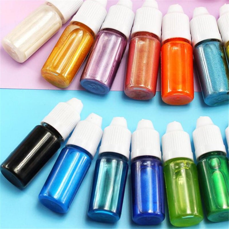 10ml Pearl Shiny Pigment 24 Färger Uv-harts Epoxiharts Lim Färgämne Diy Smycken Mögel Gör Hantverk