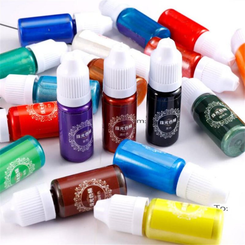 10ml Pearl Shiny Pigment 24 Färger Uv-harts Epoxiharts Lim Färgämne Diy Smycken Mögel Gör Hantverk