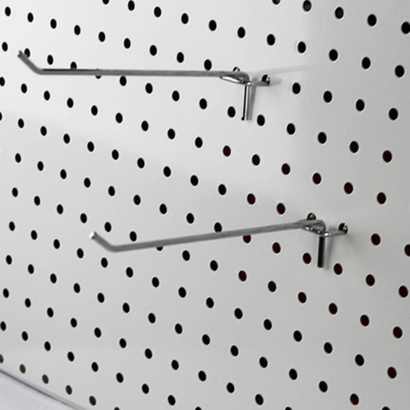 10st Rostfritt Stål Väggdisplay Krokar För Coat Shop Slatwall Panel 10 × 150mm