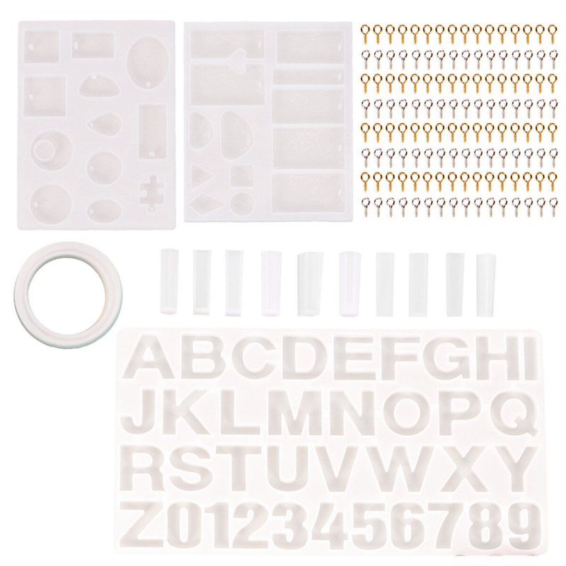 214 Stk Silikon Epoxiharts Gjutform Kit Smycken Hängsmycke Gör Diy Form Craft