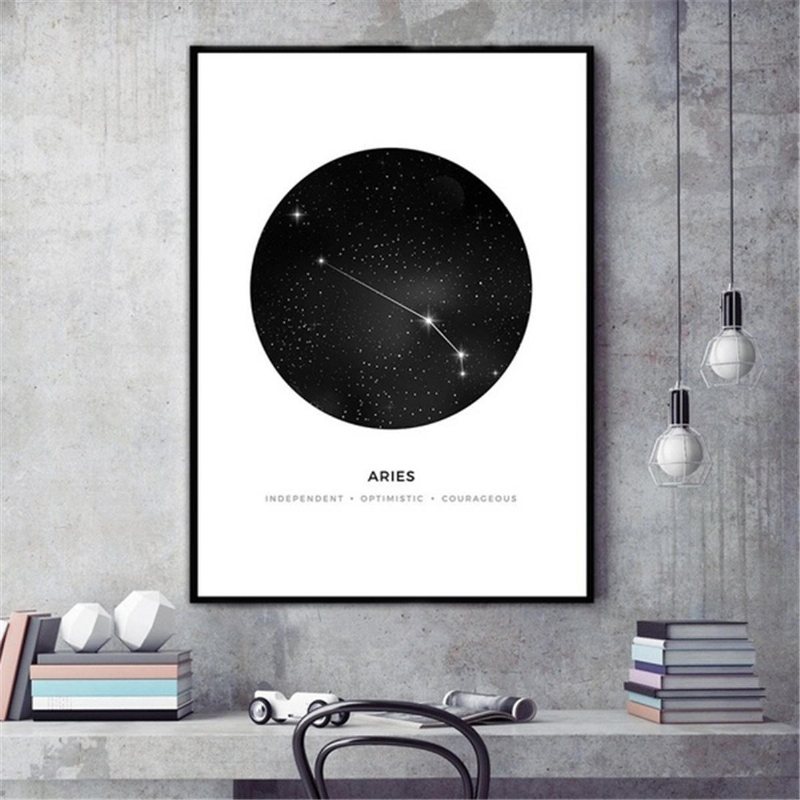 30x40cm Constellation Art Canvas Posters Geometrisk Astrologi Måla Tapet