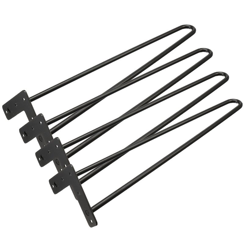 4-pack Metall Järn Hårnål Bordsben Set Kit Skrivbordsbord Möbelfäste