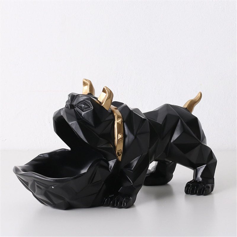 Bulldog Djurskulptur Valp Hund Staty Figur Prydnad Presentdekorationer