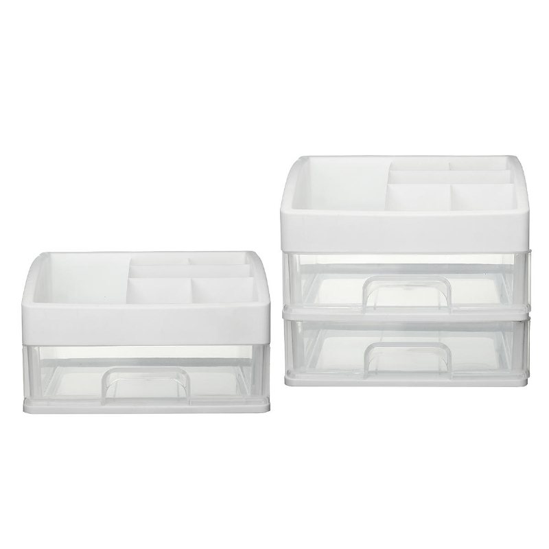 Desktop Organizer Smink Förvaringslåda Plast Mini Cosmetics Case Sovrum Tillbehör