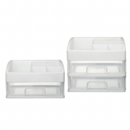 Desktop Organizer Smink Förvaringslåda Plast Mini Cosmetics Case Sovrum Tillbehör