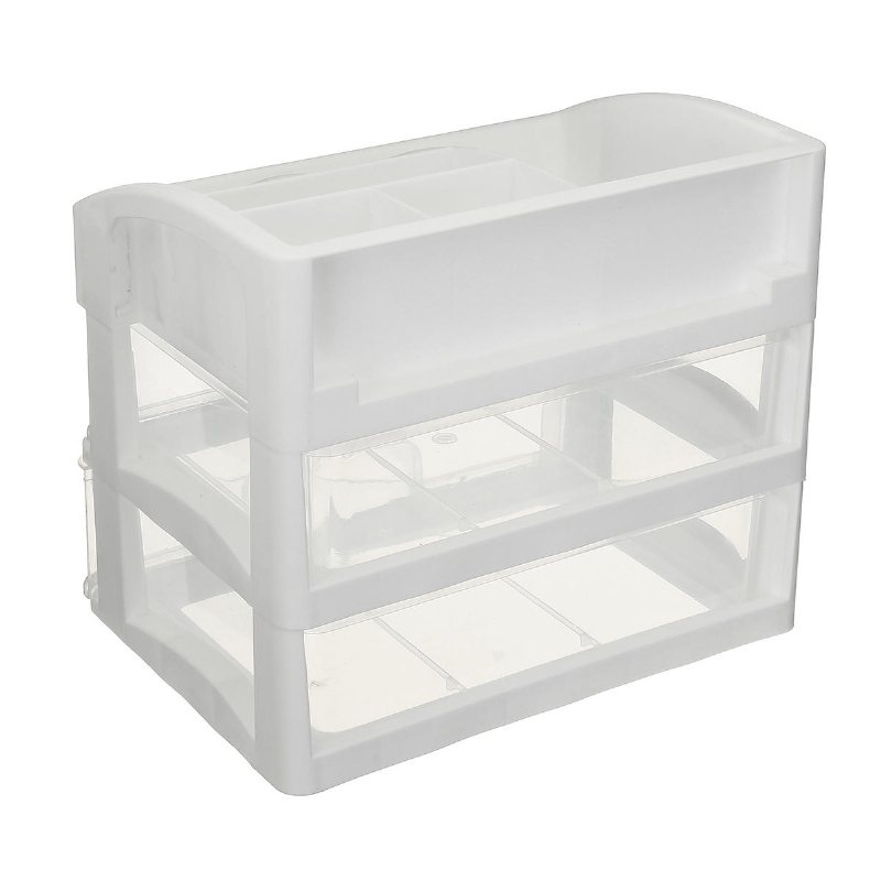 Desktop Organizer Smink Förvaringslåda Plast Mini Cosmetics Case Sovrum Tillbehör