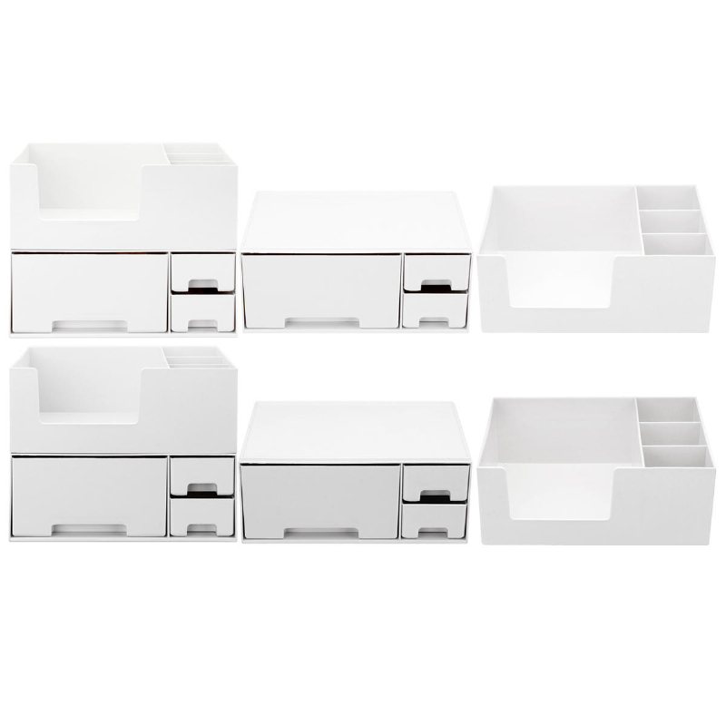 Enkel/dubbel Topp/botten/nivåer Desktop Plast Organizer Makeup Kosmetisk Förvaringslåda