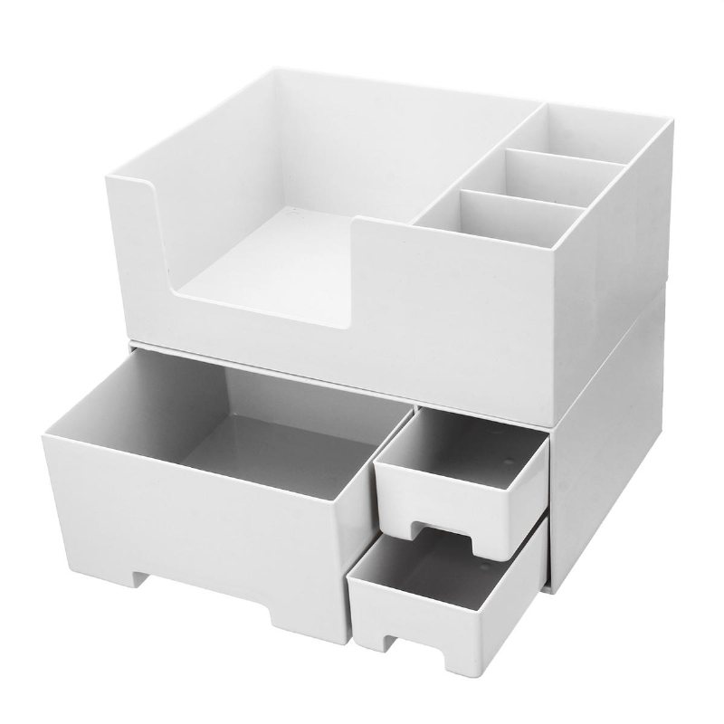 Enkel/dubbel Topp/botten/nivåer Desktop Plast Organizer Makeup Kosmetisk Förvaringslåda