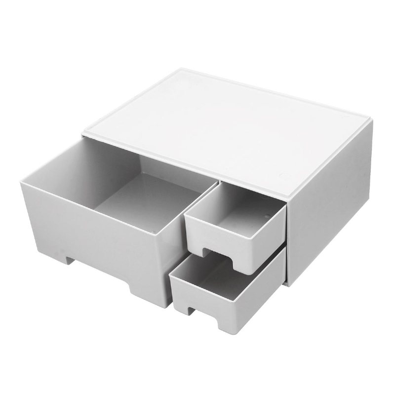 Enkel/dubbel Topp/botten/nivåer Desktop Plast Organizer Makeup Kosmetisk Förvaringslåda