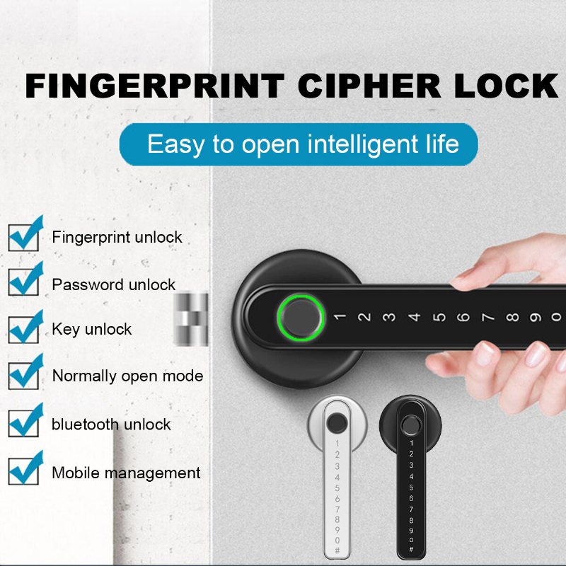 Fingeravtryck Dörrlås Digitalt Lösenord Smart Entry Bluetooth Key App Säkerhet