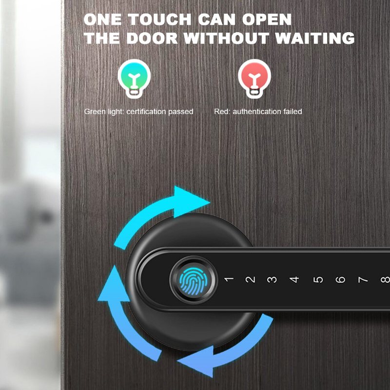 Fingeravtryck Dörrlås Digitalt Lösenord Smart Entry Bluetooth Key App Säkerhet