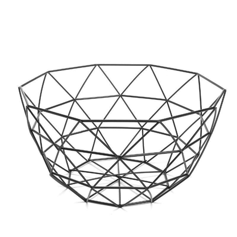 Geometrisk Metalltråd Dekoration Förvaring Display Korg Grönsaksfrukt Skål Hållare