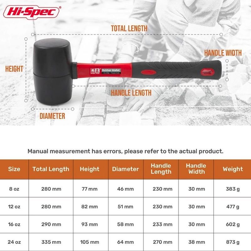 Hammer Mallet Gummi Heavy Duty Golv Keramisk Glasfiber Handverktyg