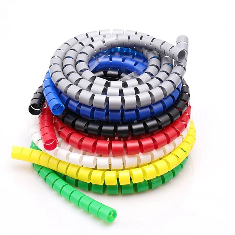 Line Organizer Pipe Protection Spiral Wrap Winding Cable Wire Cover 1m