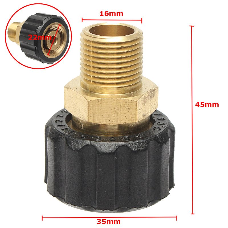 M22 Hona 3/8 Tum Hane Lans Adapterkoppling För Karcher & Nilfisk Ind