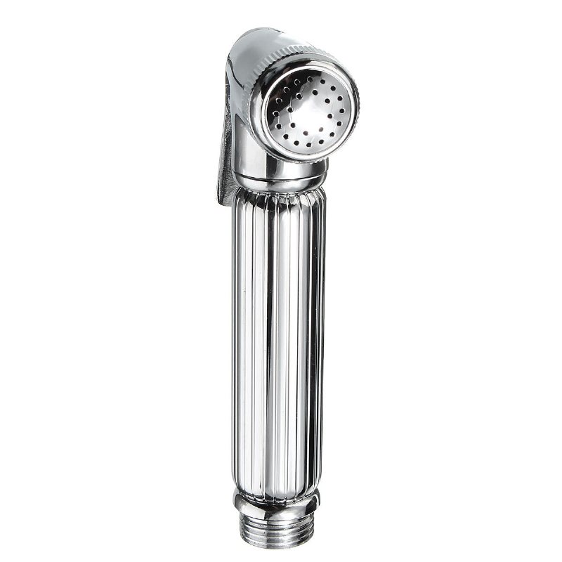 Mässing Shattaf Douche Spray Bidé Toalett Duschmunstycke Munstyckshållare Silver Bidet Rengöringsanordning