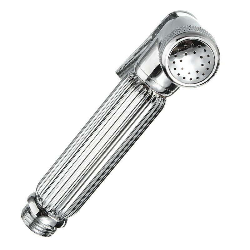 Mässing Shattaf Douche Spray Bidé Toalett Duschmunstycke Munstyckshållare Silver Bidet Rengöringsanordning