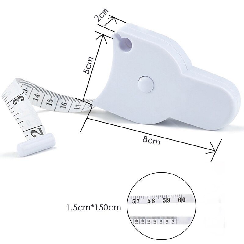 Måttband 150 cm/60 Tum Mätfilm För Kroppsmidja Bröstben