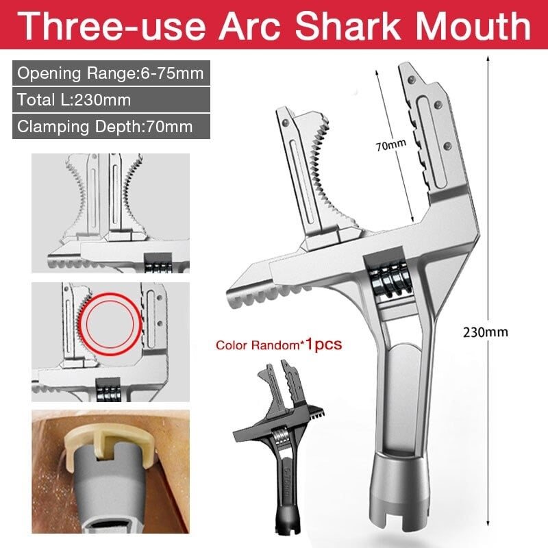 Multifunktions Justerbar Skiftnyckel Reparationsverktyg I Aluminiumlegering För Badrum Med Vattenrörsskruvar
