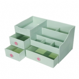 Plast Desktop Organizer Makeup Kosmetisk Förvaringslåda Brevpappershållare Hemdekorationer