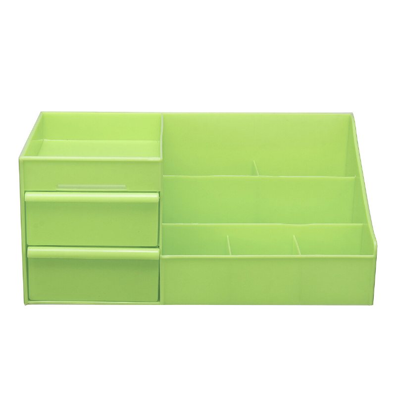 Plast Desktop Organizer Makeup Kosmetisk Förvaringslåda Brevpappershållare Hemdekorationer