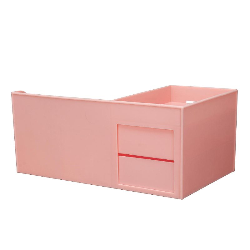 Plast Desktop Organizer Makeup Kosmetisk Förvaringslåda Brevpappershållare Hemdekorationer