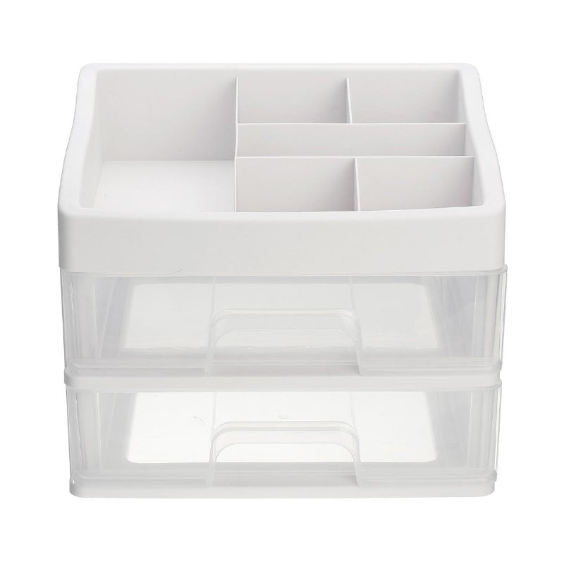 Plast Makeup Hållare Box Förvaring Desktop Container Kosmetiska Smycken Bord Organizer