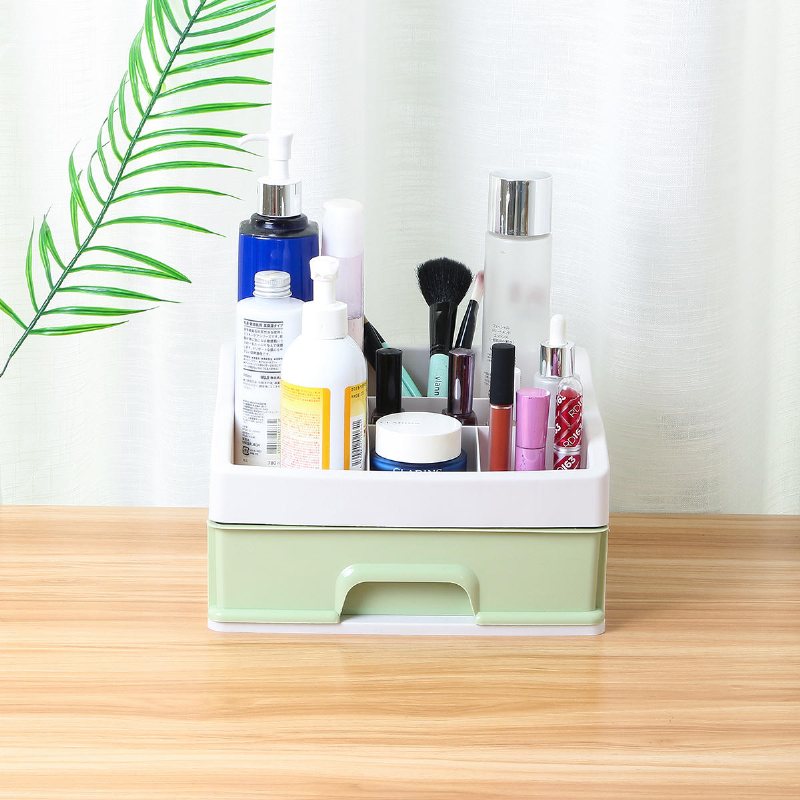 Plast Makeup Hållare Box Förvaring Desktop Container Kosmetiska Smycken Bord Organizer