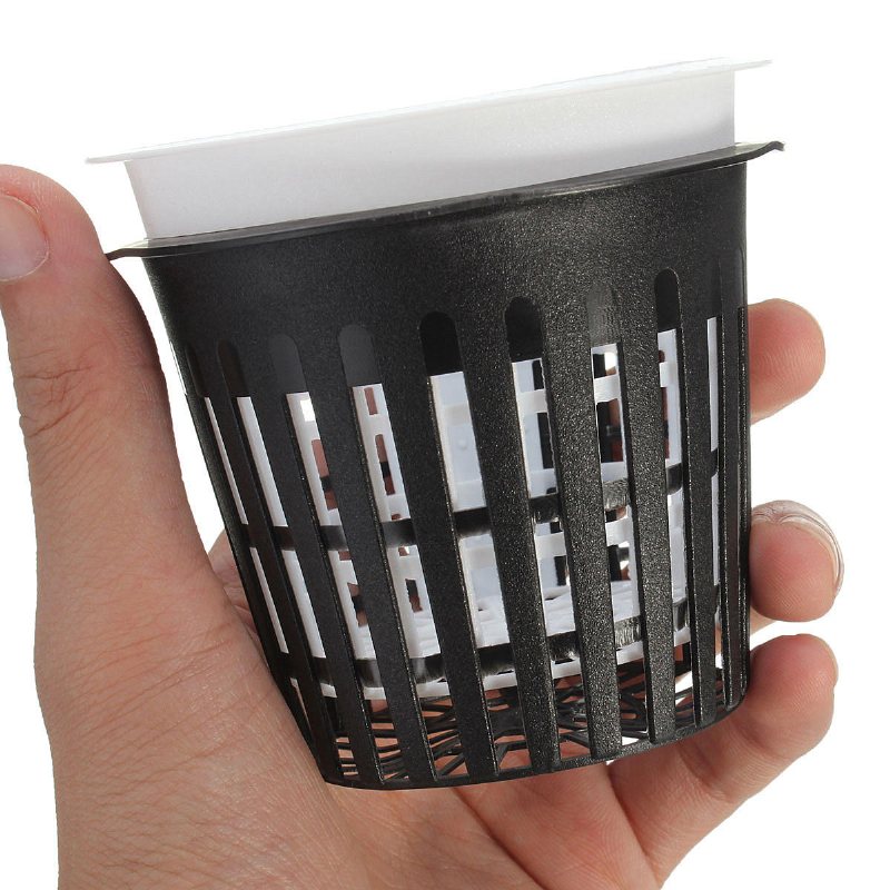 Plast Mesh Pot Net Korg Hydroponisk Aeroponic Flower Container Plant Grow Pot Cup