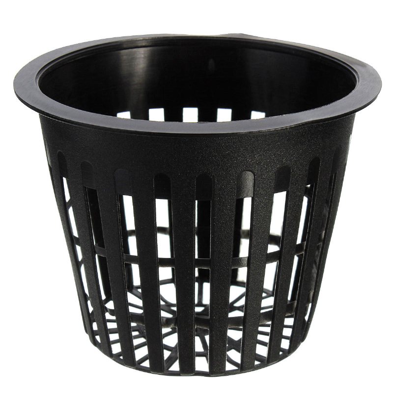 Plast Mesh Pot Net Korg Hydroponisk Aeroponic Flower Container Plant Grow Pot Cup