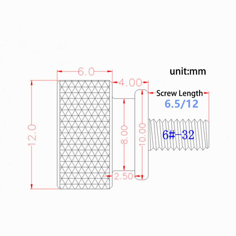 Suleve 10pcs 6#-32 Datorfodral I Aluminiumlegering Sidopanel Hårddisk Handskruv Riftande Tumskruvar Färg Naglar