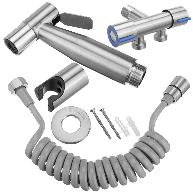 Toalett Bidé Sprayer I Rostfritt Stål Handhållen Badrumsrengöringsverktygset