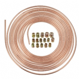 Universal 25 Ft Koppar Nickel Bromsledningsslangsats 3/16" Od Med 15 St Muttrar