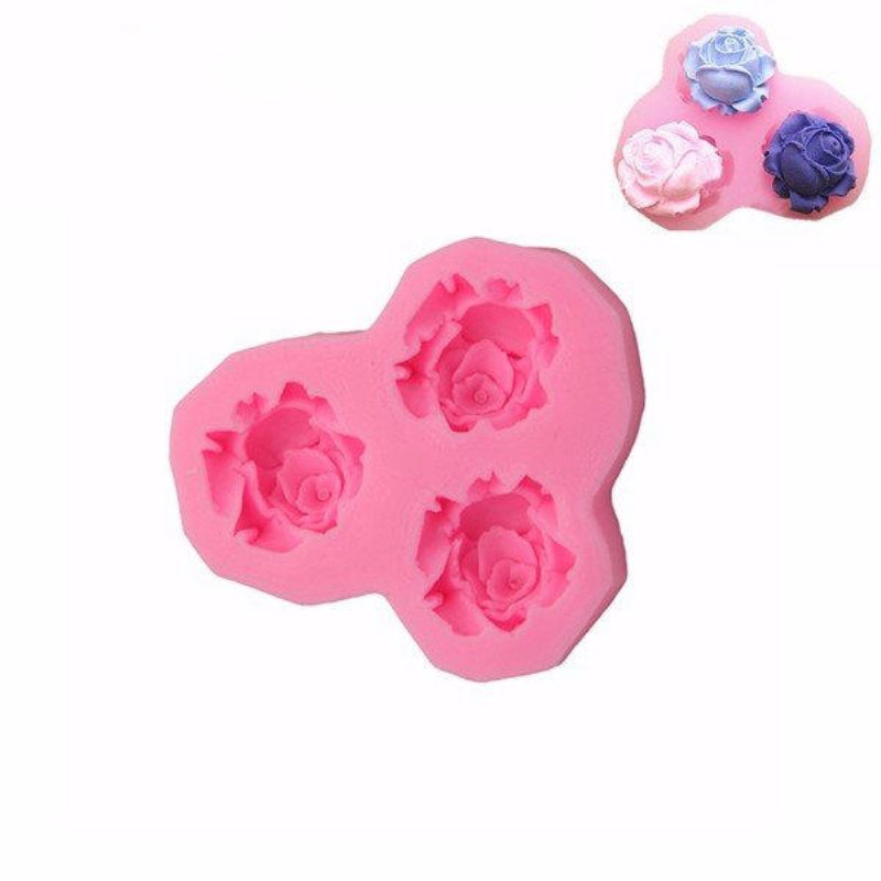 3 Blommor Silikonfondant Mögel Tårta Dekorera Sugarcraft