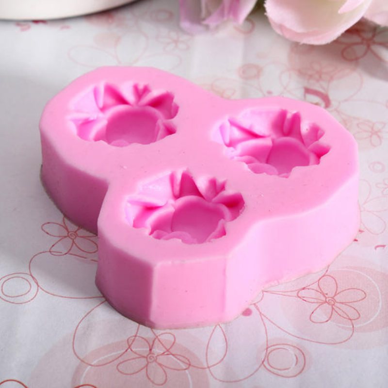 3 Blommor Silikonfondant Mögel Tårta Dekorera Sugarcraft