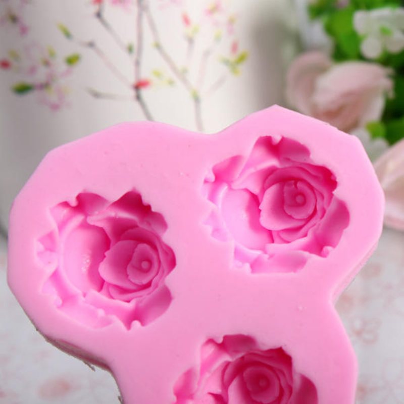 3 Blommor Silikonfondant Mögel Tårta Dekorera Sugarcraft