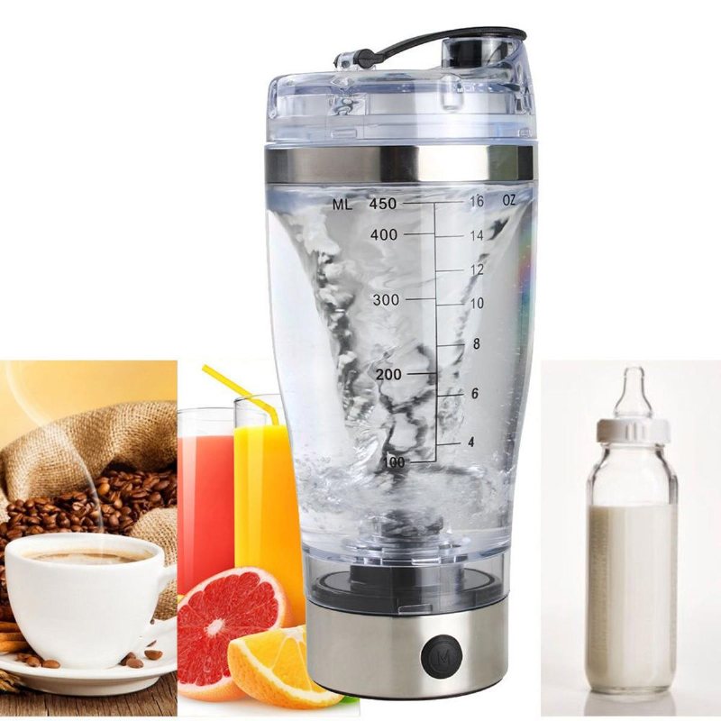 450 Ml Usb-laddning Elektrisk Shaker Cup Mixer Avtagbar Mixing Cup Fitness Protein Powder Shake Cup