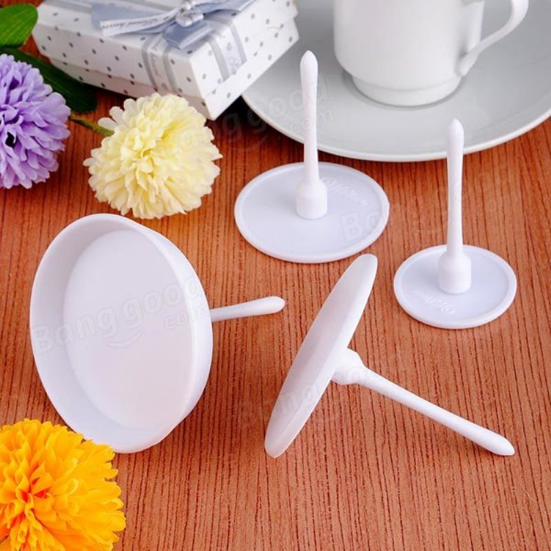 4st Cup Cake Stand Glasyr Blomma Dekorera Nagel Set Bakverktyg