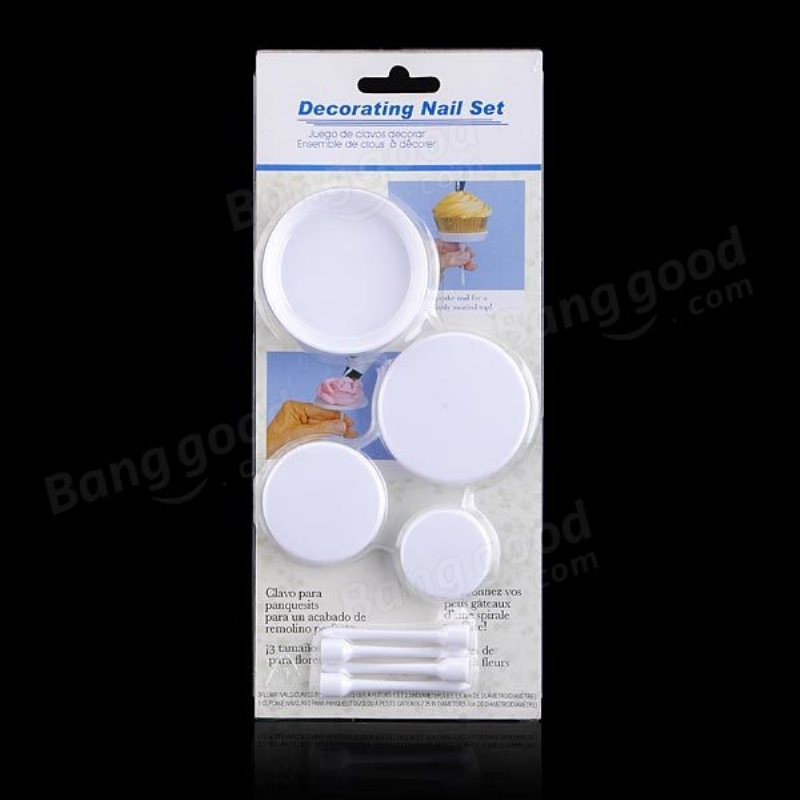 4st Cup Cake Stand Glasyr Blomma Dekorera Nagel Set Bakverktyg