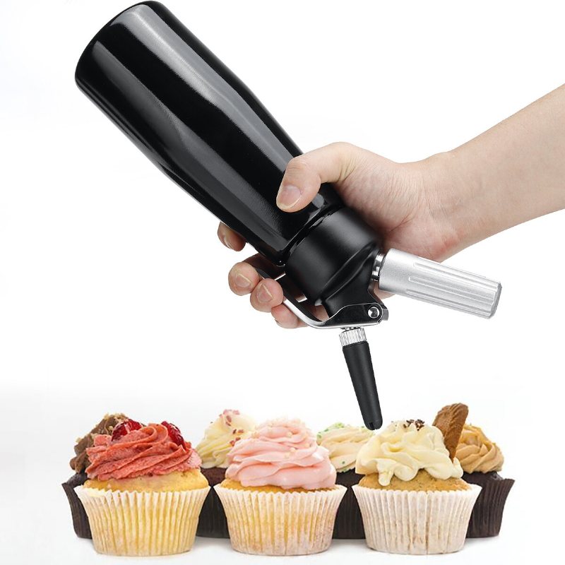 500 Ml Dispenser För Vispgrädde Whipper Cracker Fäst Munstycken Desserter Maker Kök Bakeware Tool