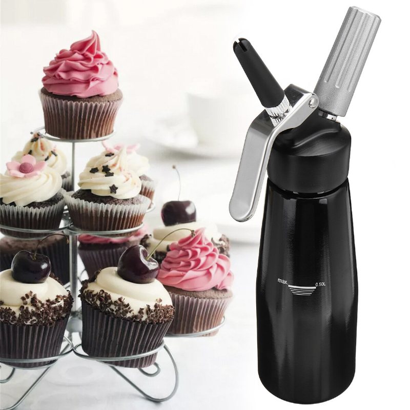 500 Ml Dispenser För Vispgrädde Whipper Cracker Fäst Munstycken Desserter Maker Kök Bakeware Tool