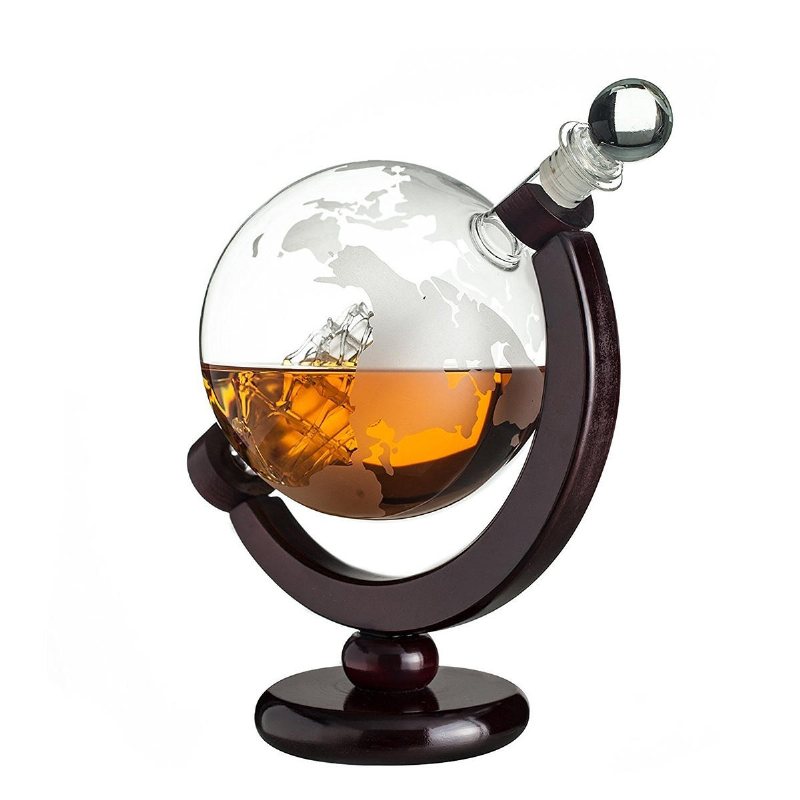 850 Ml Glas Karaff Globe Spritpresenter Whiskyflaska Stor Kapacitet Flaska Sprit