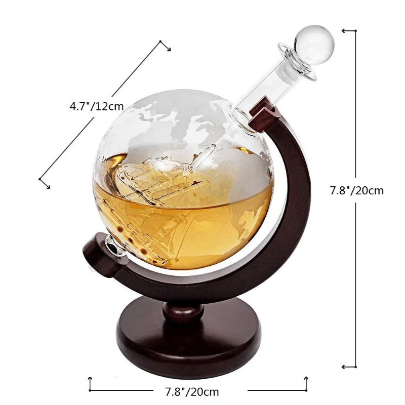 850 Ml Glas Karaff Globe Spritpresenter Whiskyflaska Stor Kapacitet Flaska Sprit