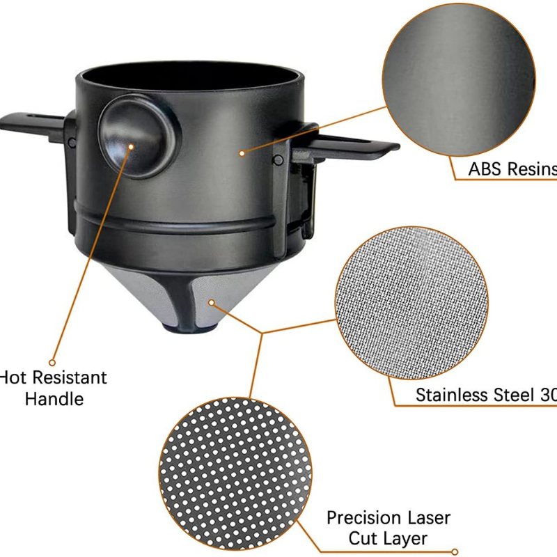 Återanvändbar Häll Över Kaffe- Och Tefilterhållare