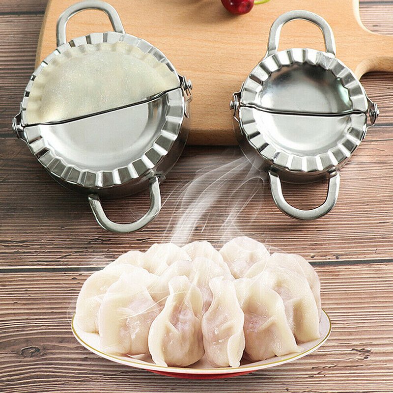 Bakverksverktyg I Rostfritt Stål 2x Dumpling Maker Form + Mjöl Ring Cutter 3st/set