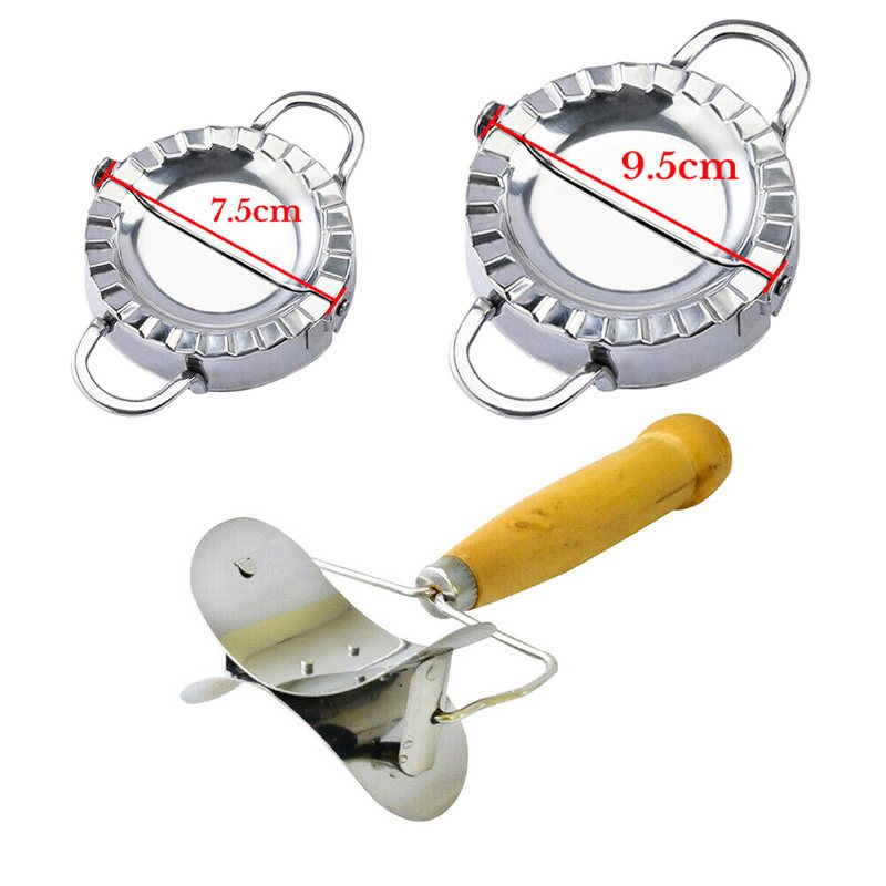 Bakverksverktyg I Rostfritt Stål 2x Dumpling Maker Form + Mjöl Ring Cutter 3st/set